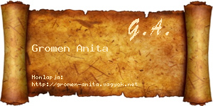 Gromen Anita névjegykártya